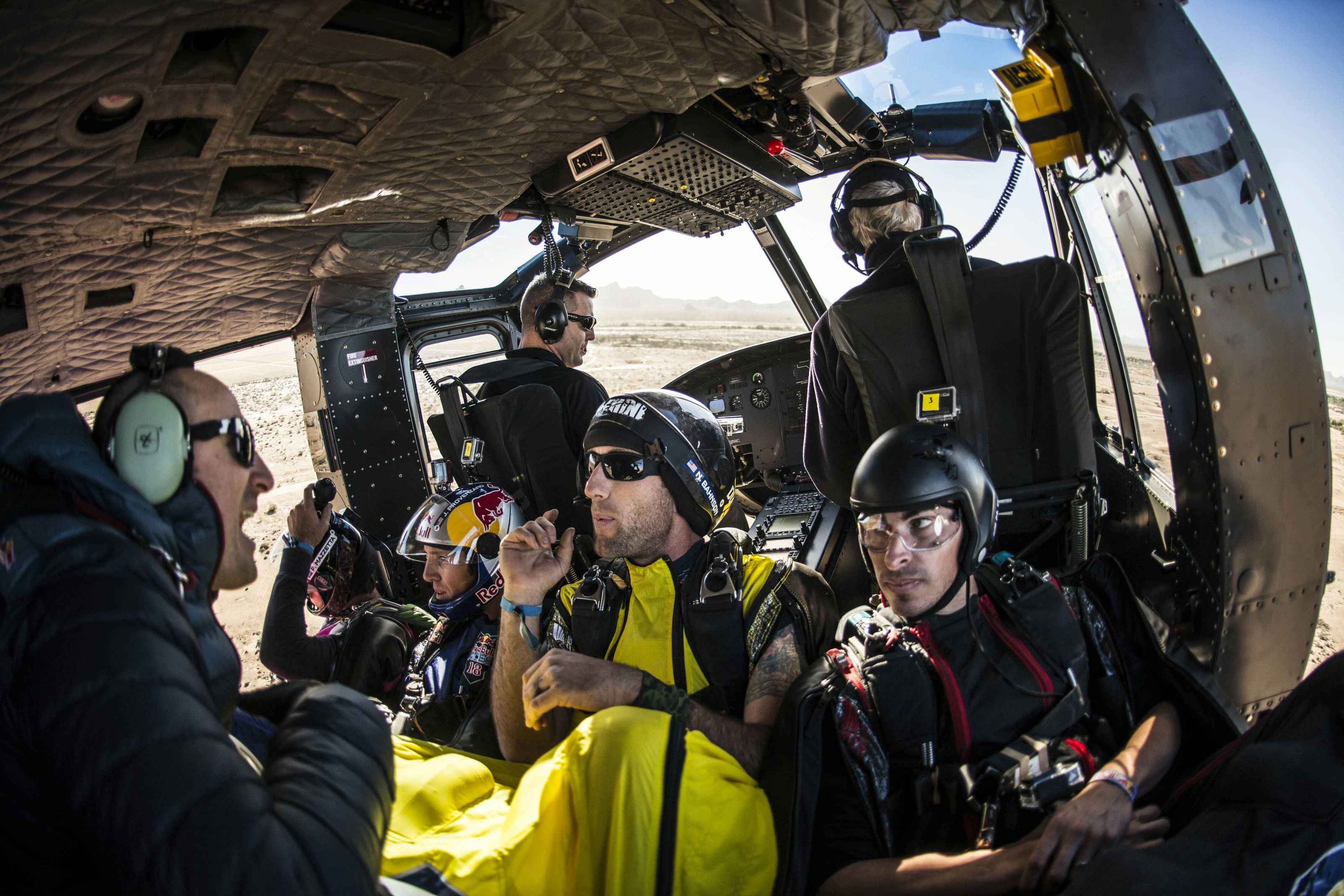 Petter Mazzetta, Andy Farrington, Noah Bahnson & Matt Gerdes riding to altitude