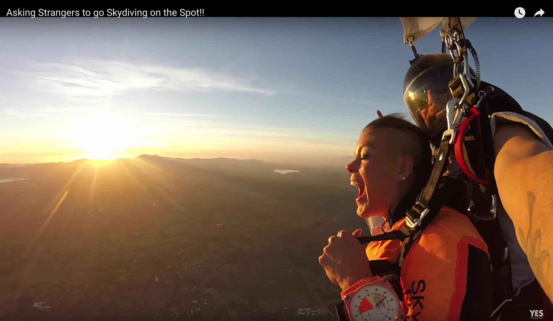 Wow! Desiree had no idea she was going skydiving today!