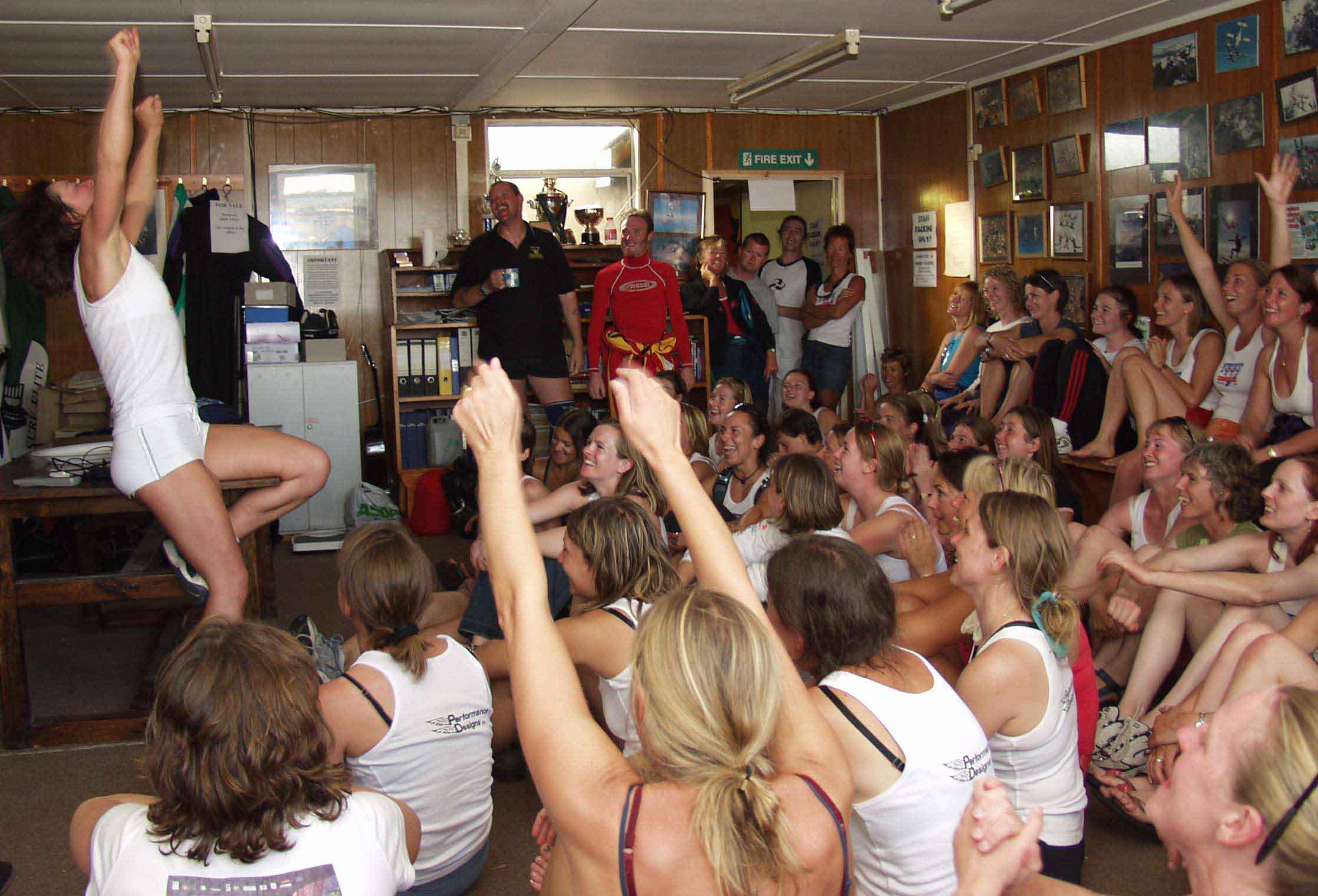 Brit Chicks 2004 in pride pose having achieved a record 60-way