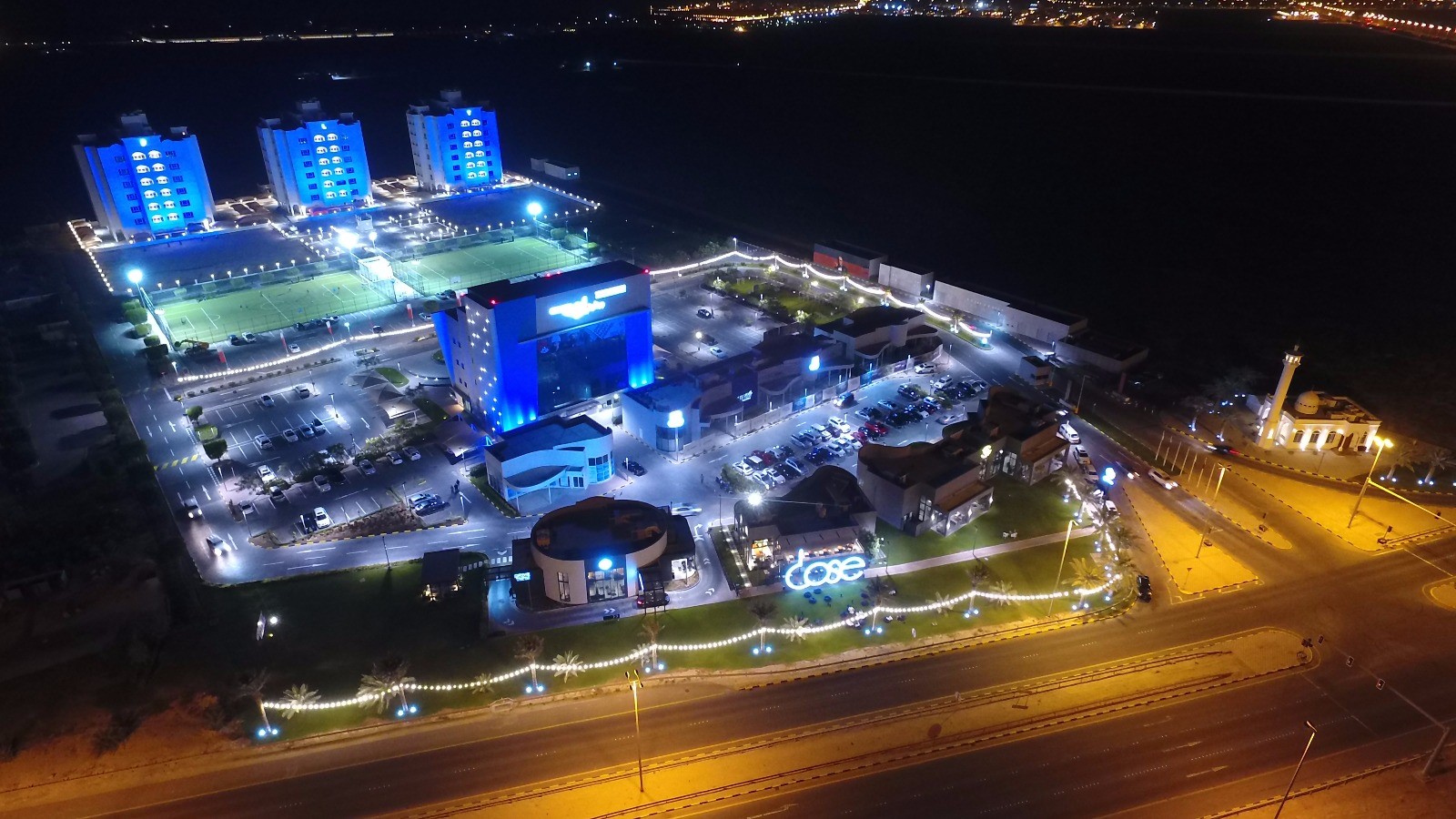 Gravity Village and the new 'Fly Residence' apartments right next door to the tunnel