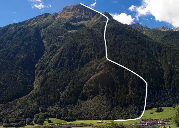 The Tree Line route down the Valley