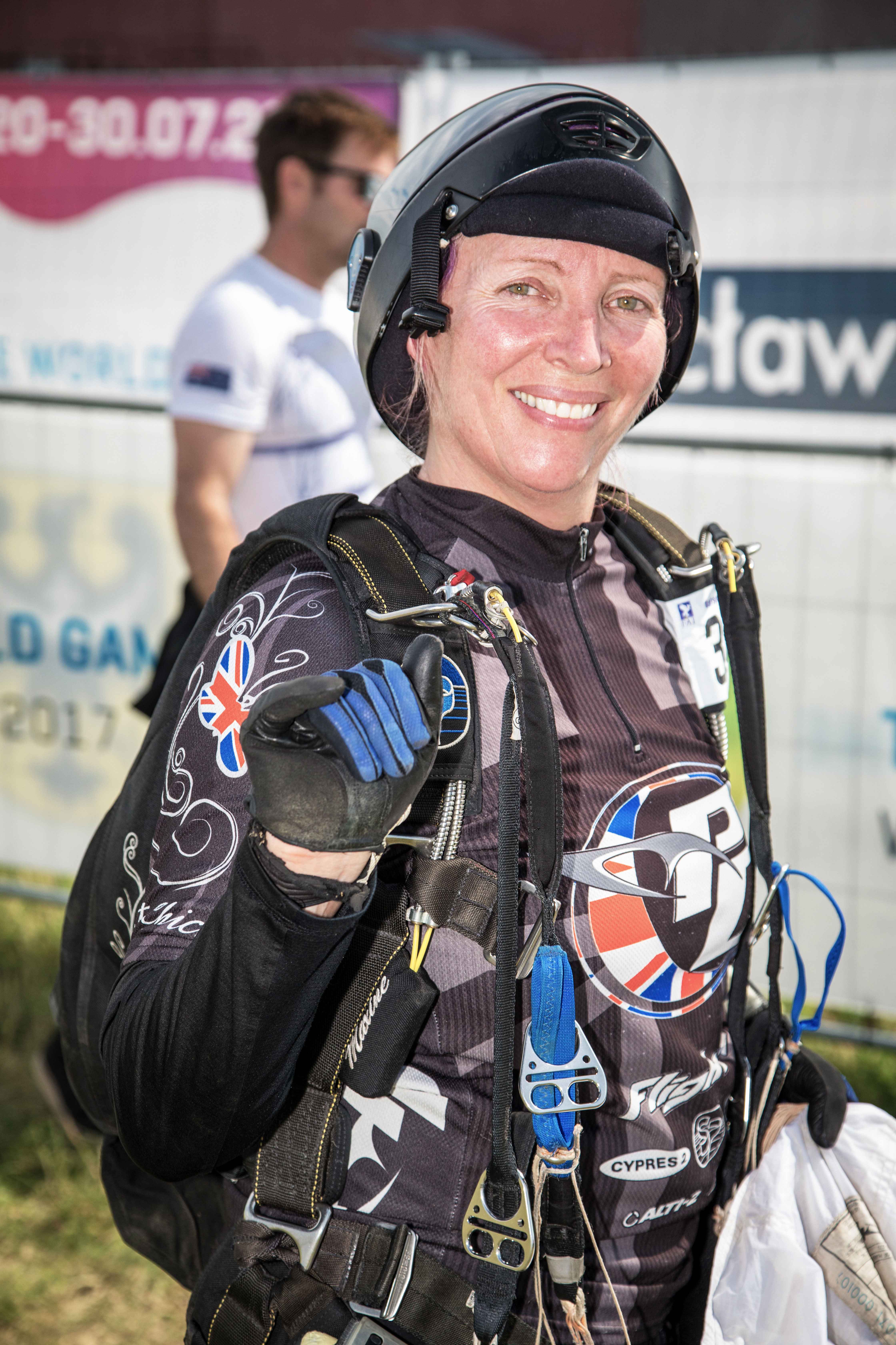 Maxine Tate, UK canopy pilot at the World Games, 2017
