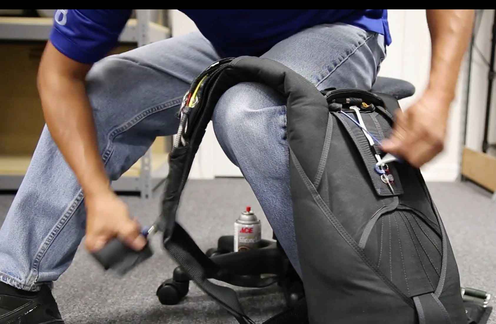 Sliding the ripcord back and forth