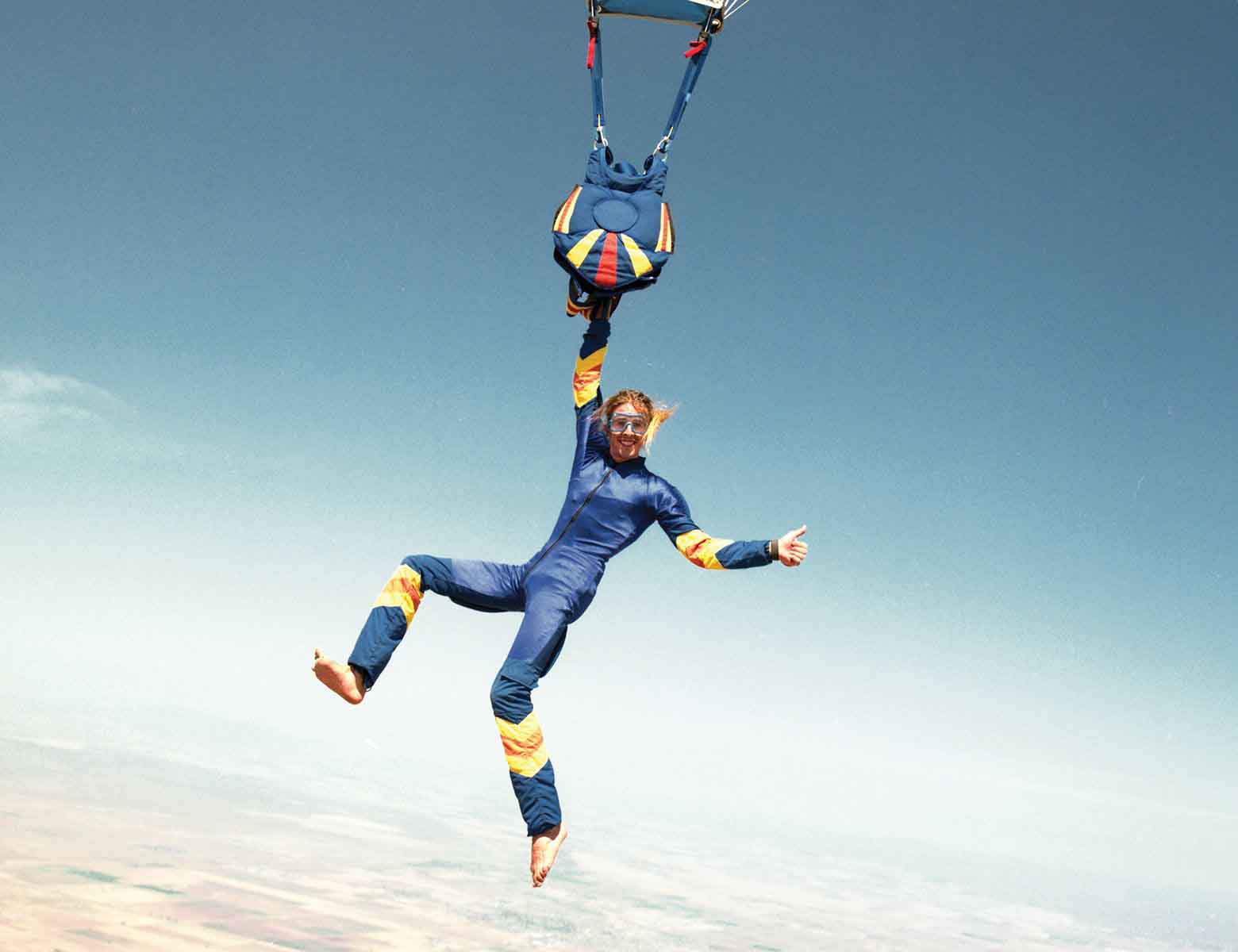 Greg Gasson hanging for a photo stunt
