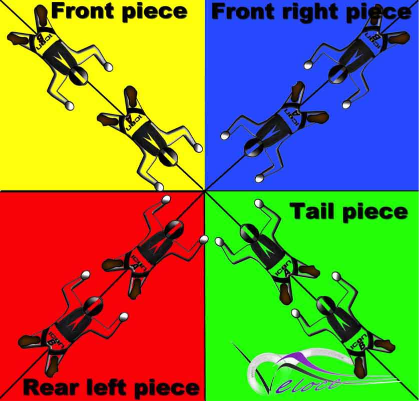 The four 2-way pieces in an 8-way team