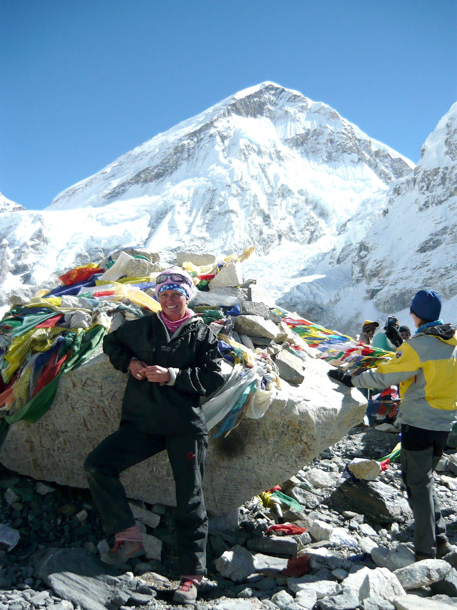 Wendy Smith at base camp, Everest Skydive