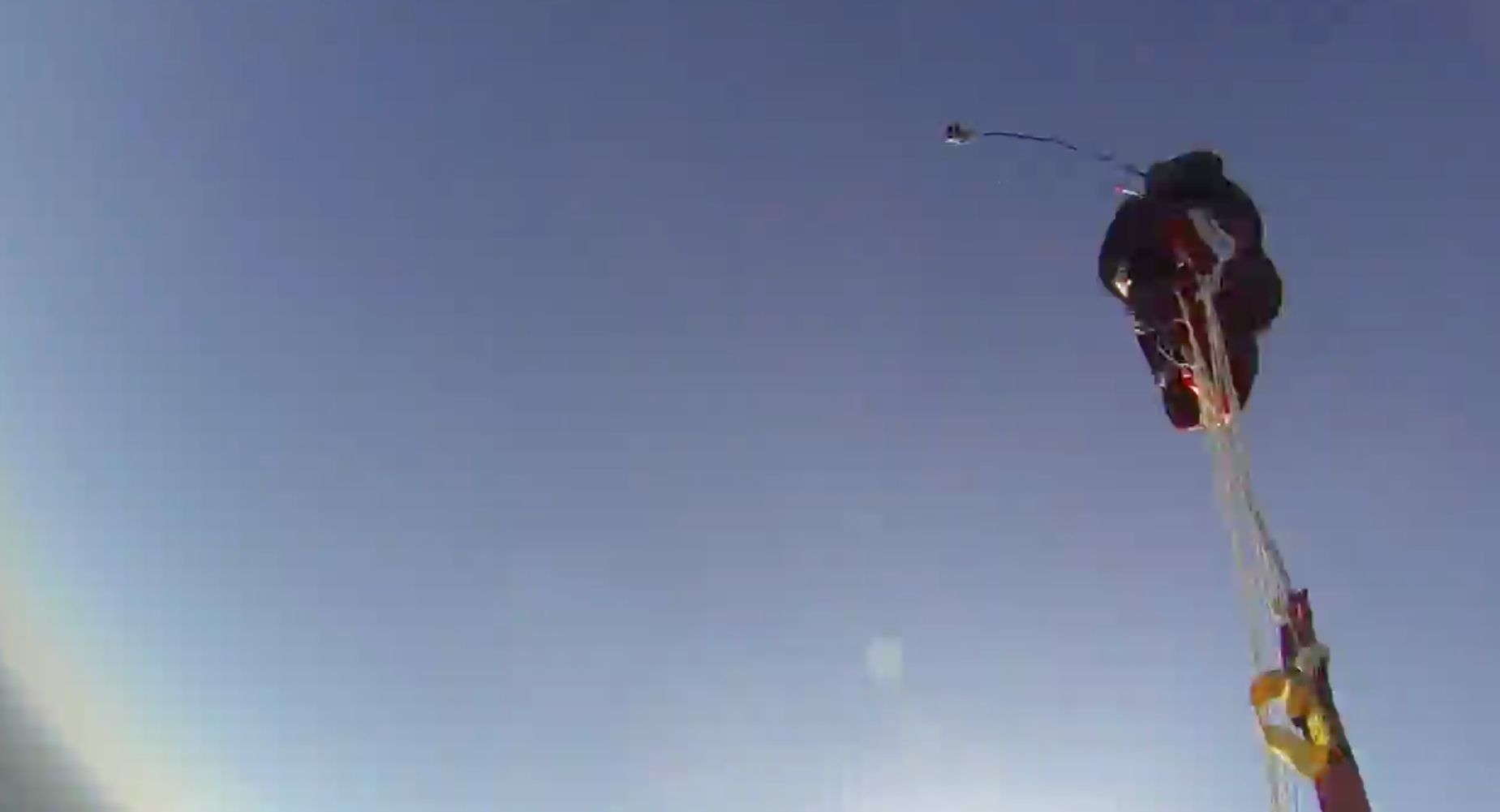 The spin caused an uneven deployment, check the difference in riser alignment
