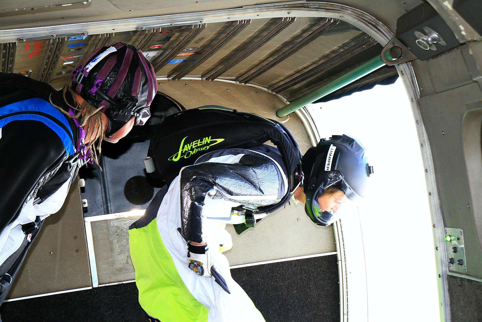 Speed exit (wings tucked in by side) for Jackie Harper and Redy Redfern