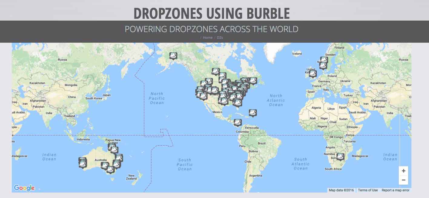 Drop zones using Burble