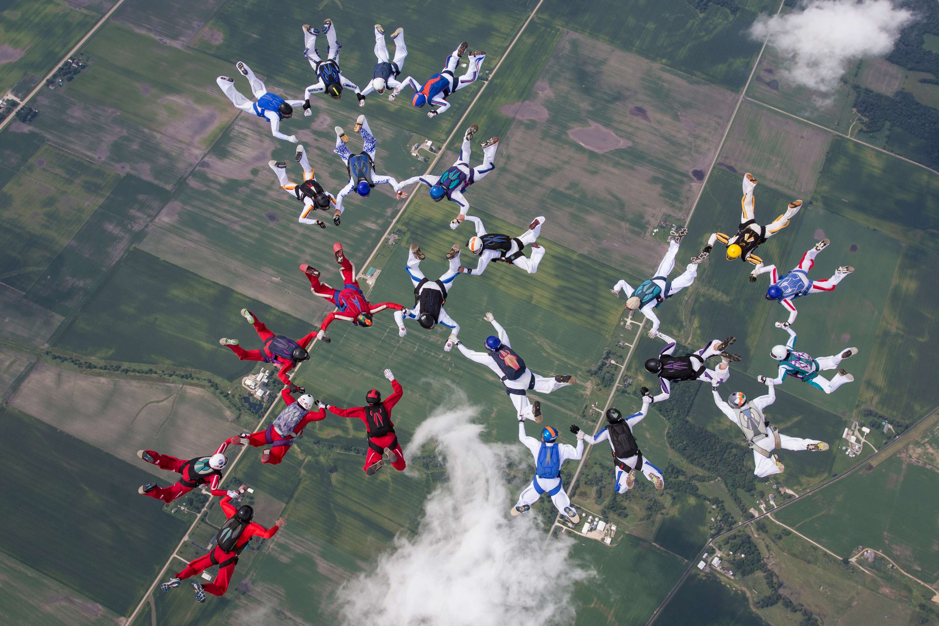 One of the action teams practising the sequence