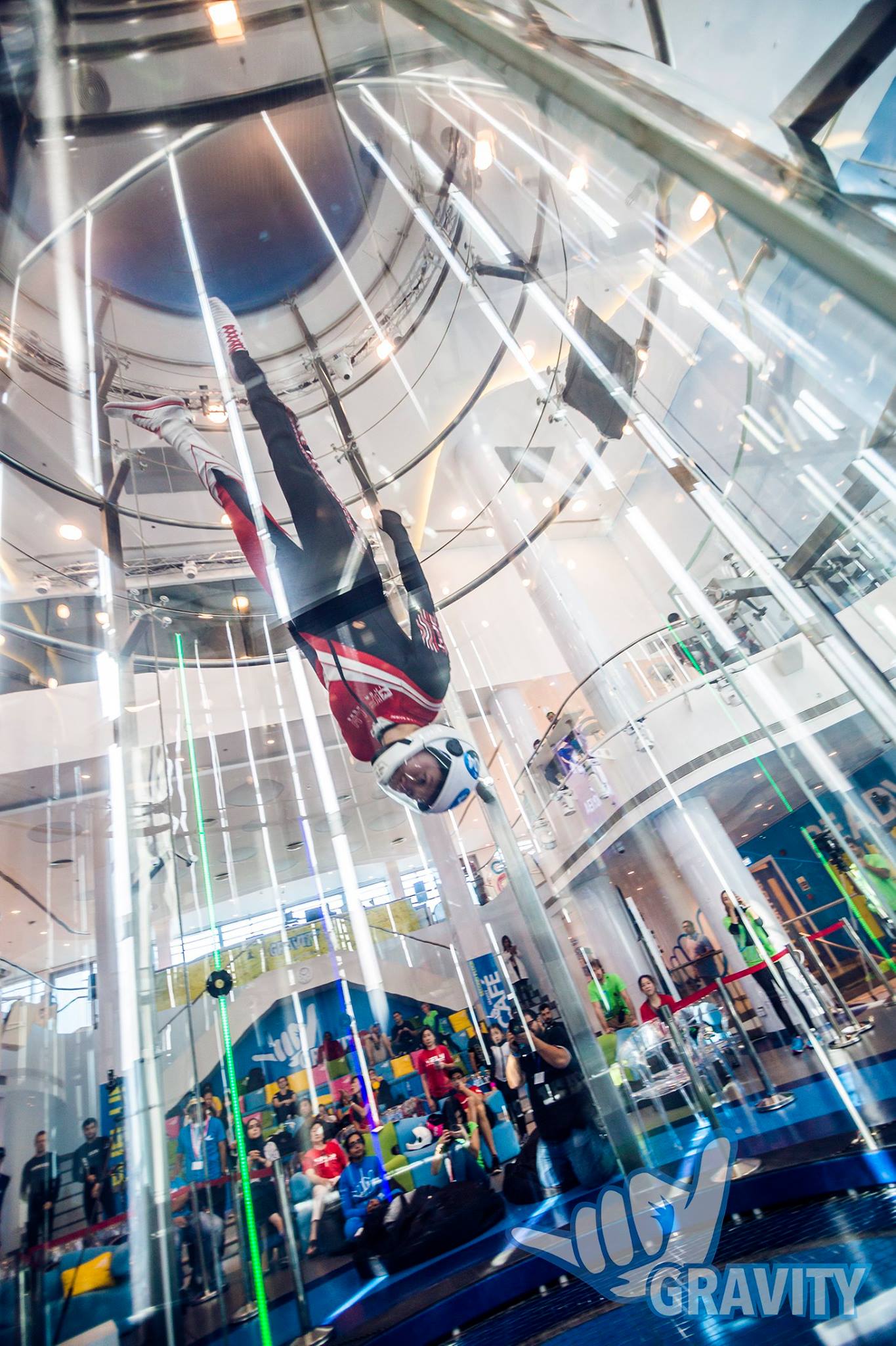 The chamber at Gravity is very tall so every mistake will be visible!  Photo shows Yixuan Choo at Flight Fighters