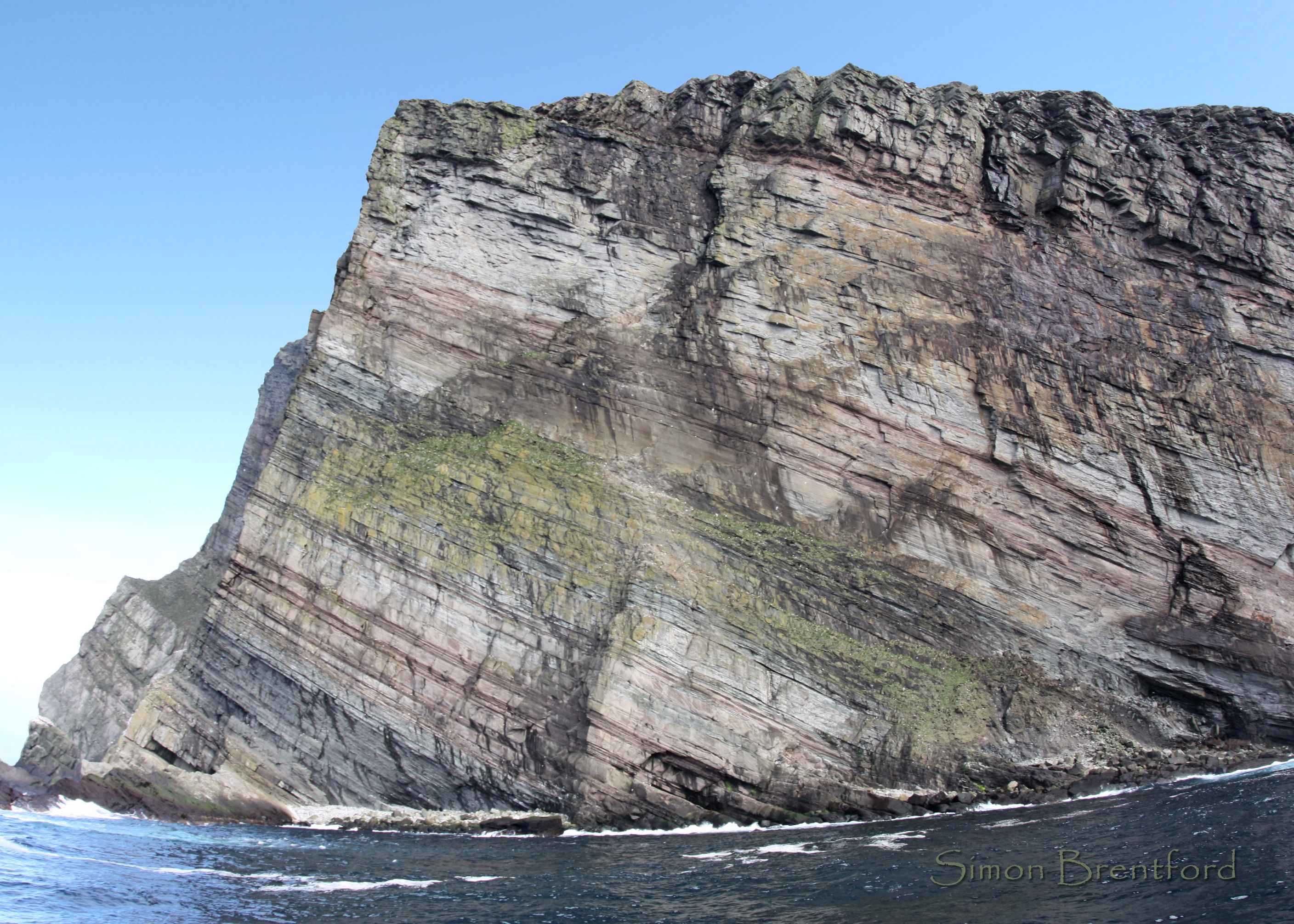 The impressive Nebbifield Cliff, viewed from the fishing boat