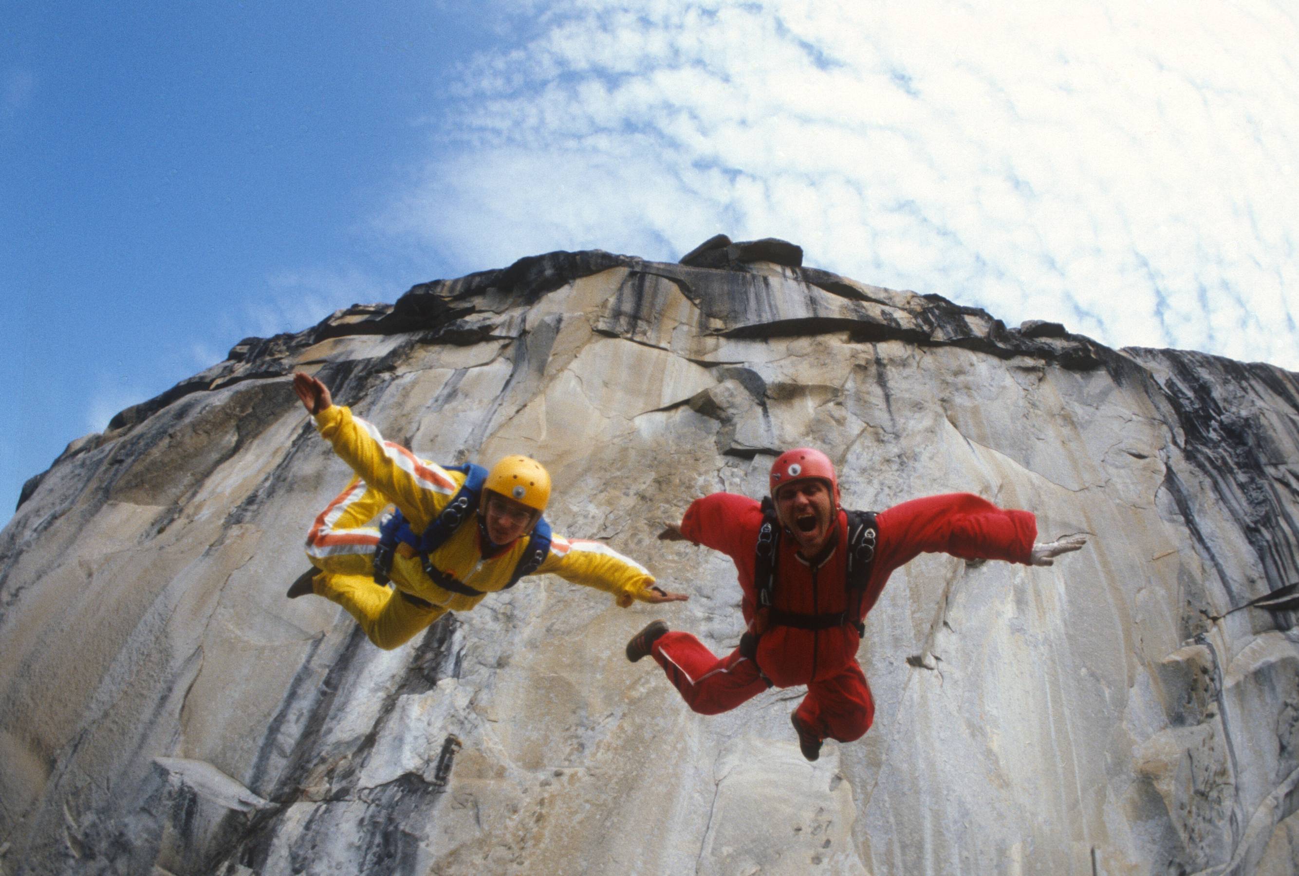 Jean & Carl jump at Yosemite