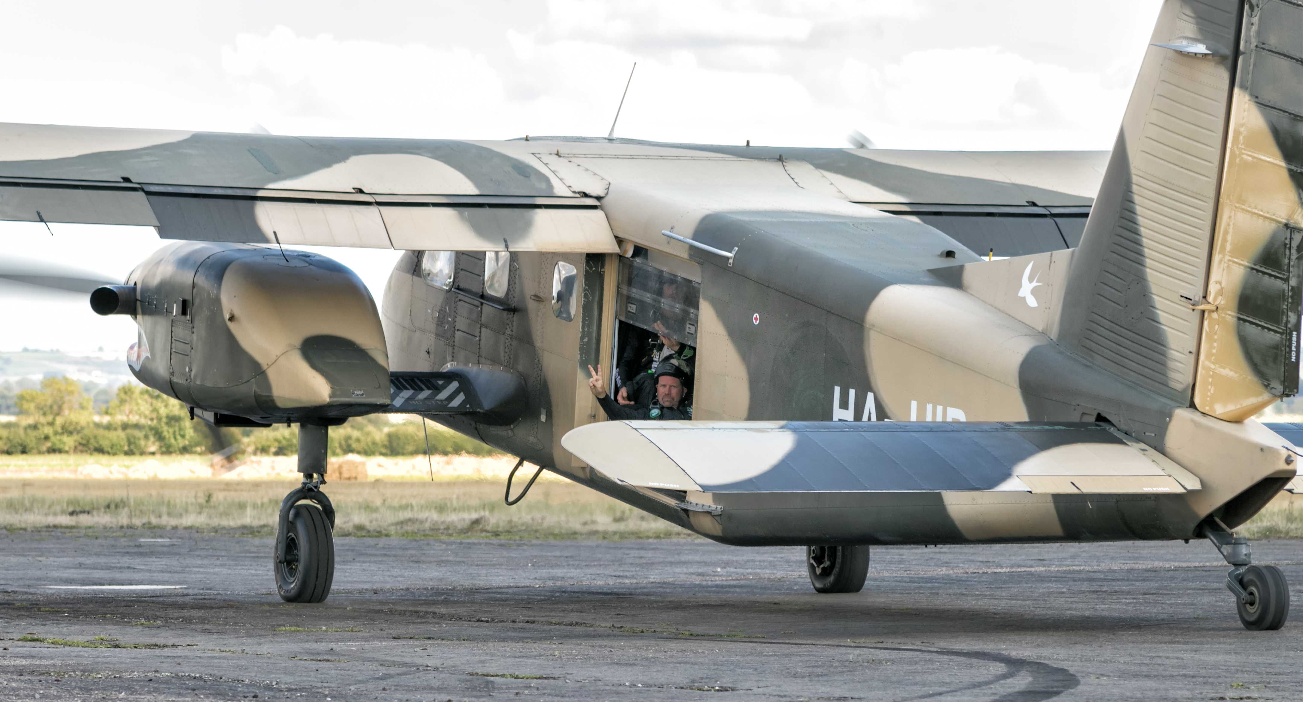 Joey Jones in the door of the fast-climbing G92