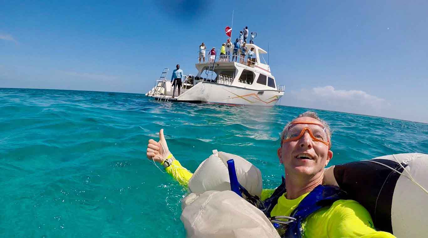 Selfie, landing in the Blue Hole