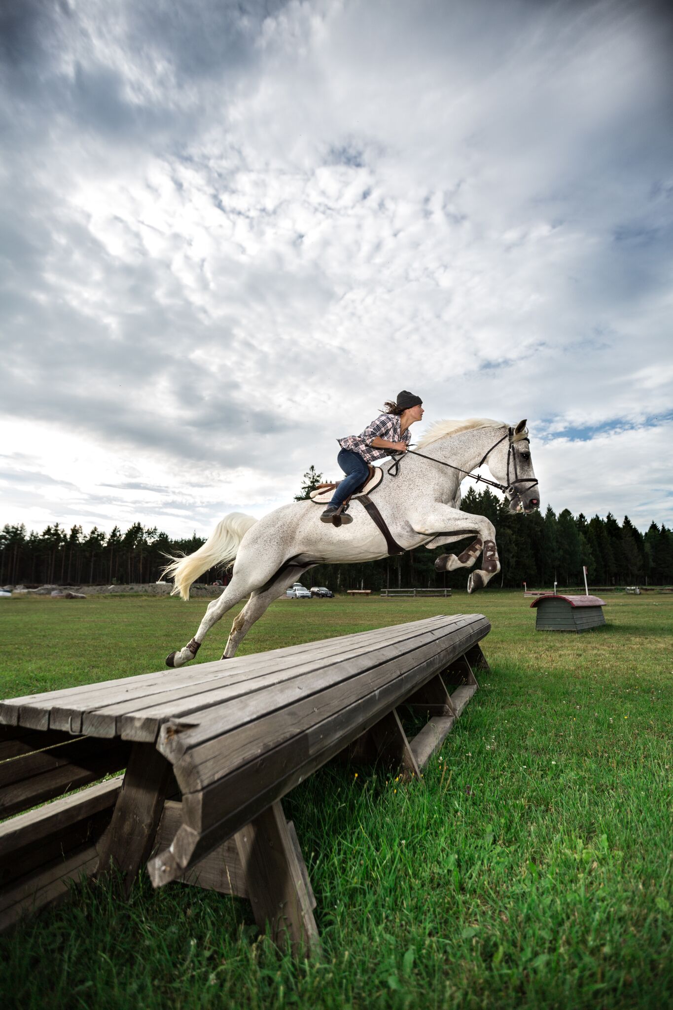 Domi remembering her horseriding skills