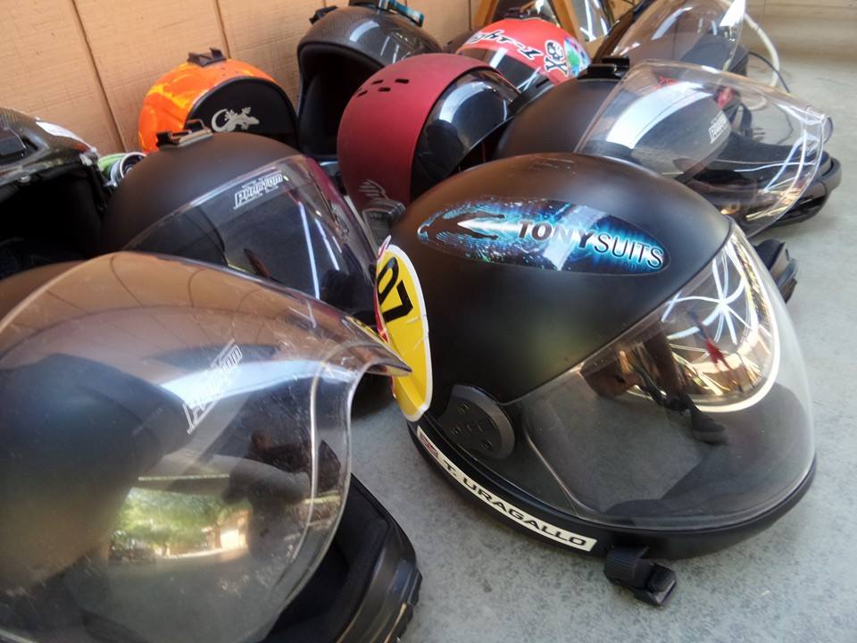 Helmets ready for judging the competitive flight
