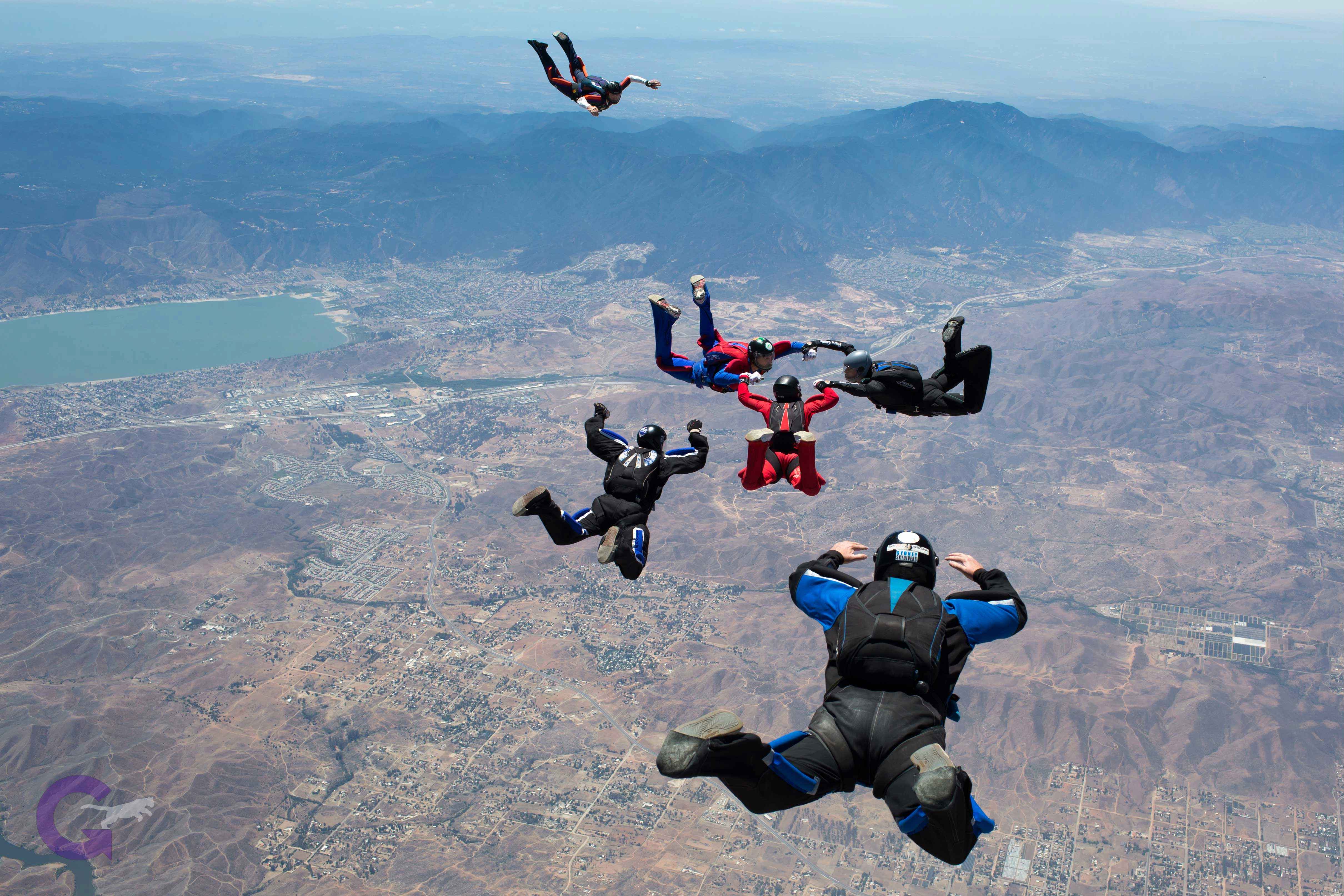 Larry's group start their skydive